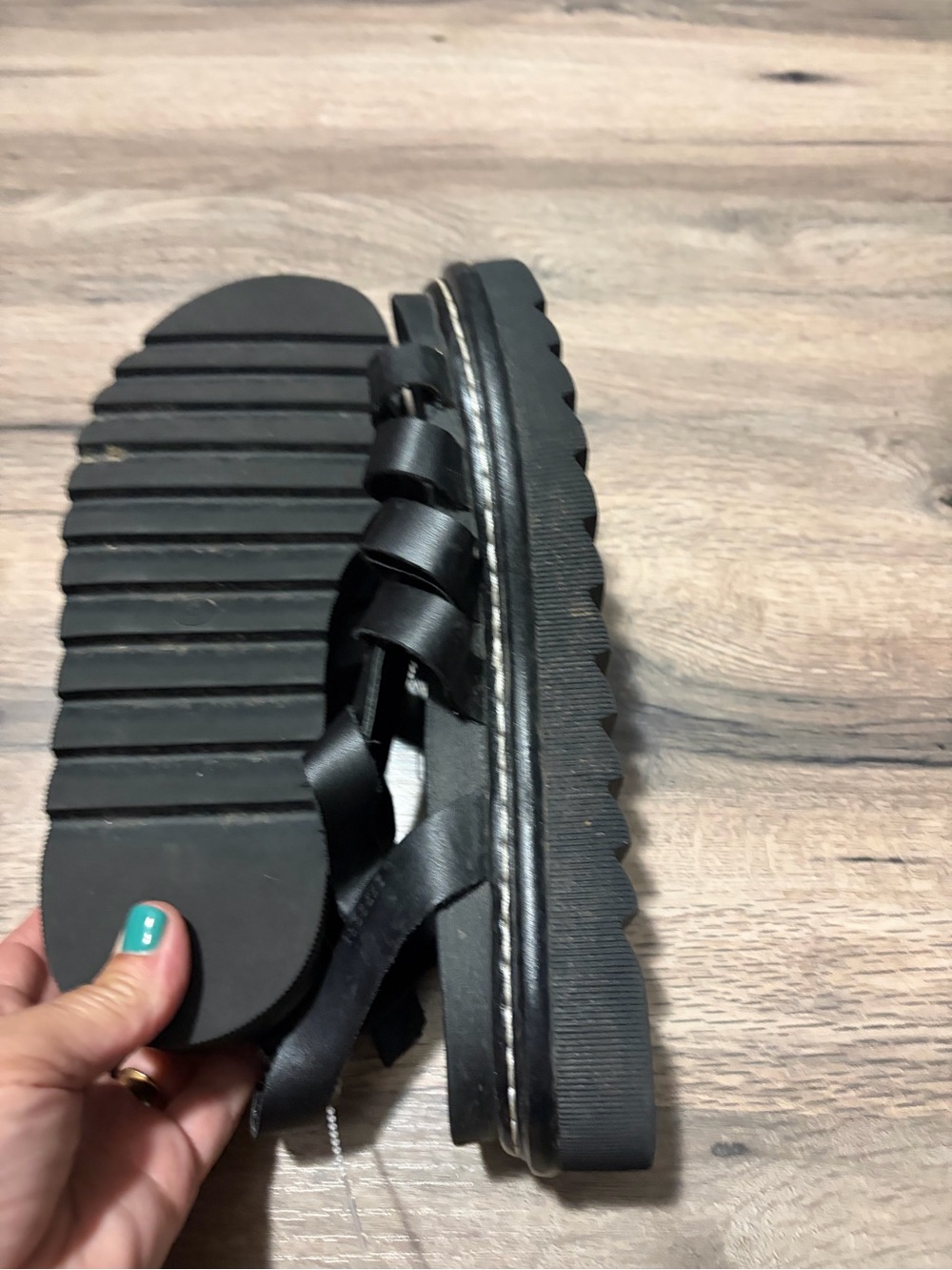 a new day Black Woven Dr. Marten Strappy Women's Sandal dupe - size 8 - Picture 6 of 6